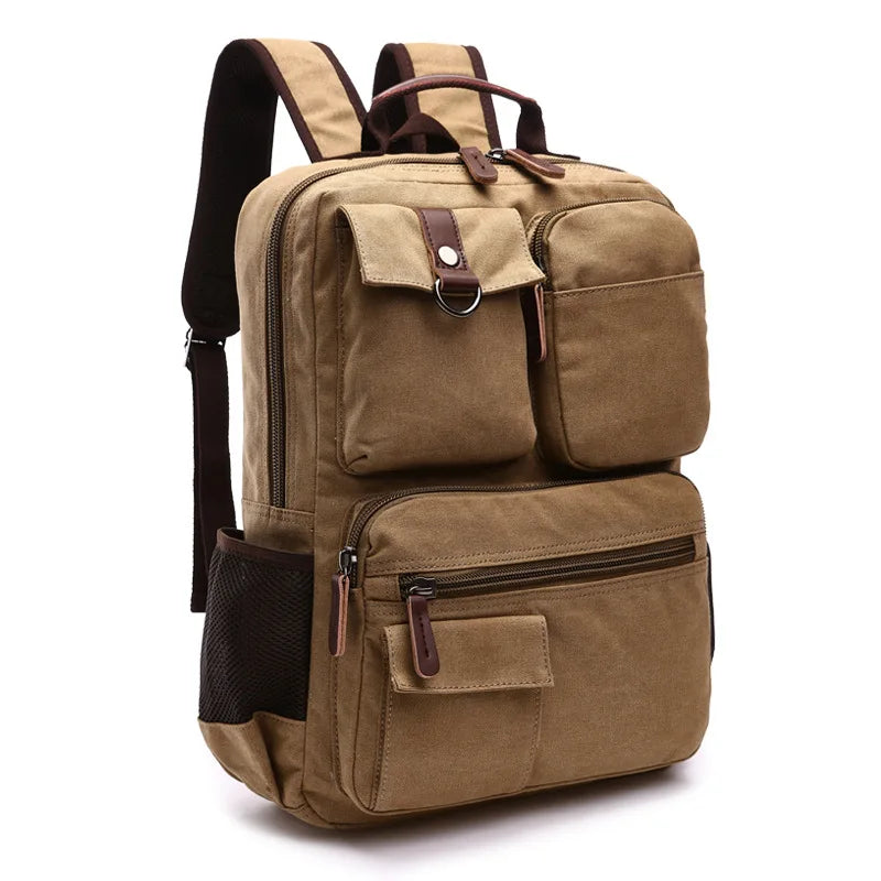 MARKROYAL Men Canvas Backpack - 15 Inch Laptop School Bag for Students
