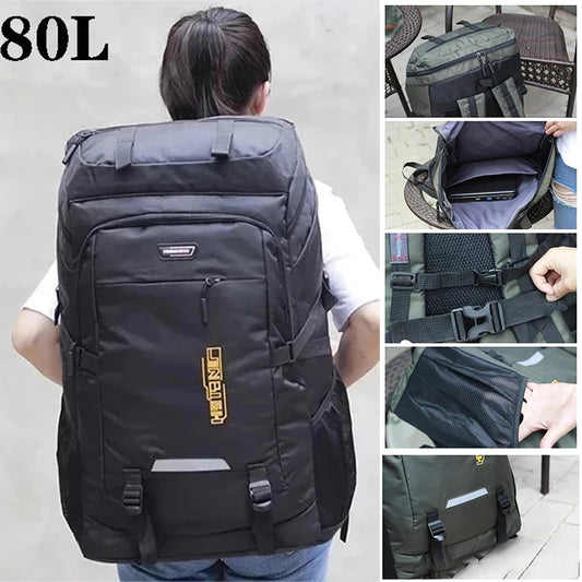 50L/80L Outdoor Climbing Travel Backpack - Sports Camping Hiking Rucksack