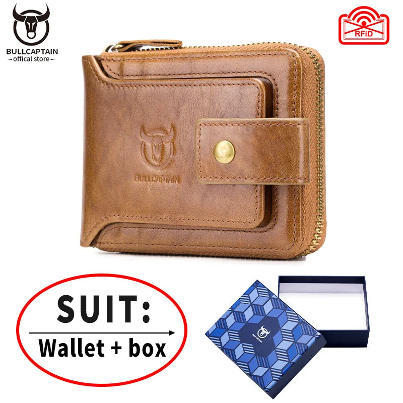 Genuine Leather RFID Multi-Function Wallet - Coin Purse Storage Bag