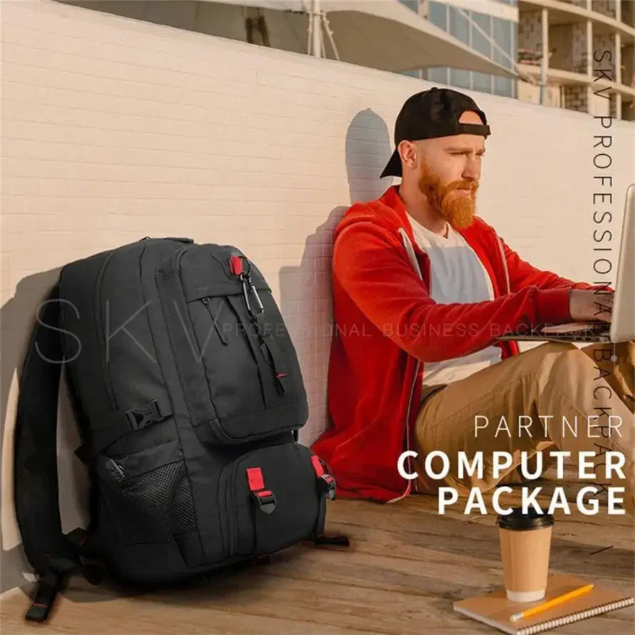 Outdoor Sports Trekking Backpack - USB Charging Travel Laptop Bag with Shoe Compartment