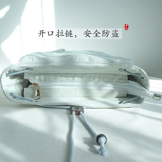 15 Inch Retro Backpack - Handmade Embroidery Canvas Laptop Bag