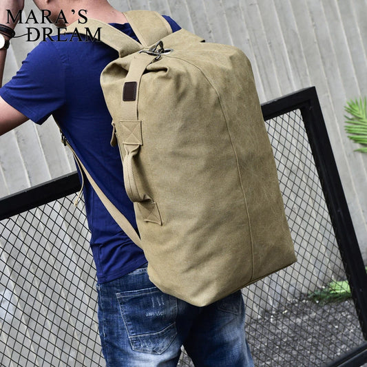 Large Tactical Military Canvas Backpack - Travel Climbing Shoulder Bag