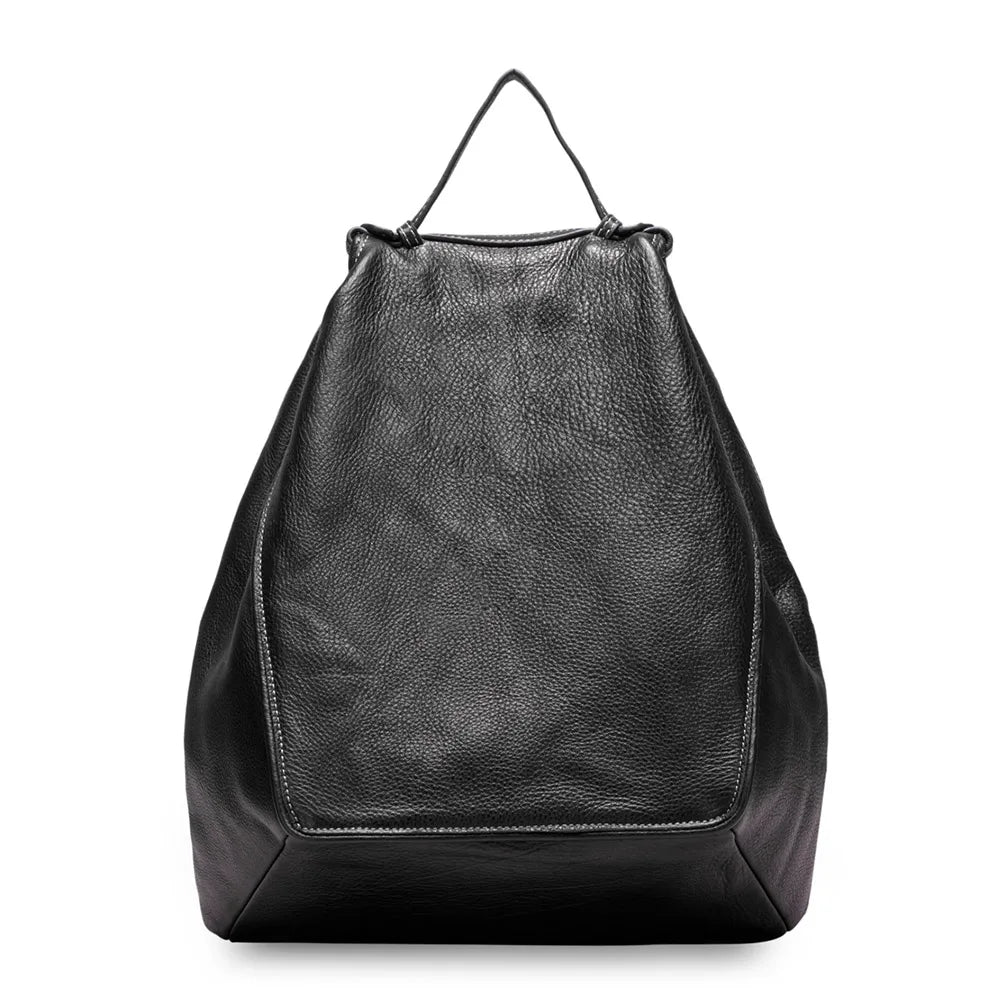 Genuine Leather Classic Backpack - Stylish Knapsack Satchel Purse for Women