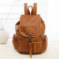 Vintage PU Leather Drawstring Backpack - Large School Bag for Women & Teens