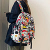 Harajuku Graffiti Print Backpack - Fashion Nylon Laptop School Bag for Students