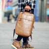 PU Leather Laptop Backpack for Men - Large Casual School Bag for Teenagers