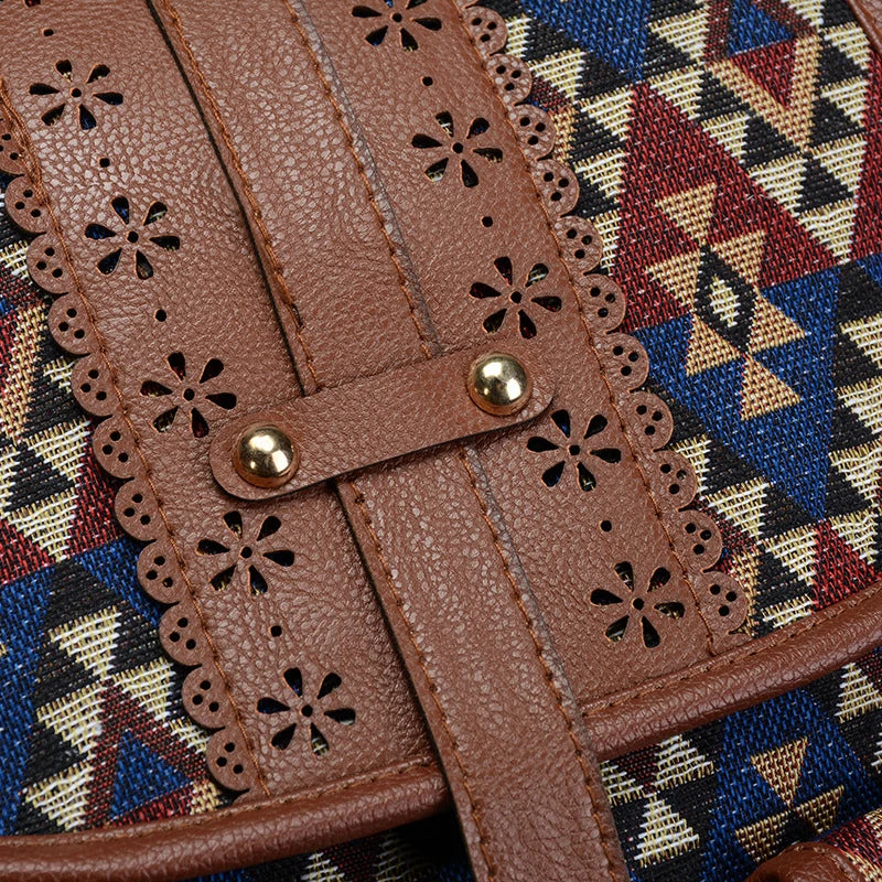 Floral Printing Canvas Backpack - Large School Bag for Teenage Girls Weekend Travel