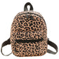 Women Zebra Leopard Cow Print Backpack - Nylon Shoulder Bag Mini Rucksack for Students