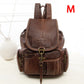 Vintage PU Leather Drawstring Backpack - Large School Bag for Women & Teens