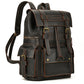 Genuine Leather 17 Inch Laptop Travel Backpack - Large Daypack for Men