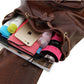Vintage PU Leather Drawstring Backpack - Large School Bag for Women & Teens