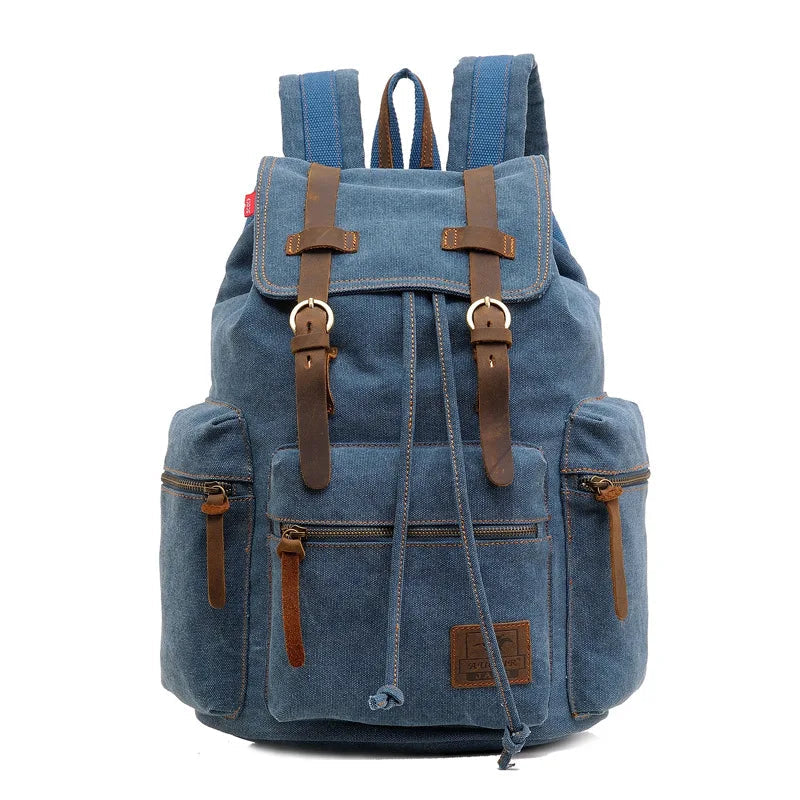 Vintage Canvas Laptop Backpack - Large Capacity Travel & School Bag