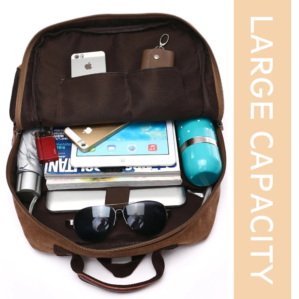 MARKROYAL Men Canvas Backpack - 15 Inch Laptop School Bag for Students