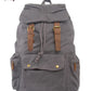 Vintage Military Canvas Backpack with Drawstring Closure