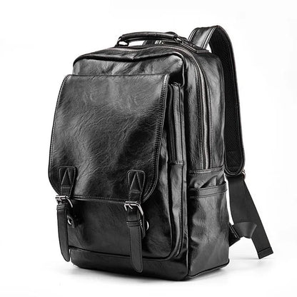 Luxury Waterproof Leather Laptop Backpack - School and Travel Bag for Students
