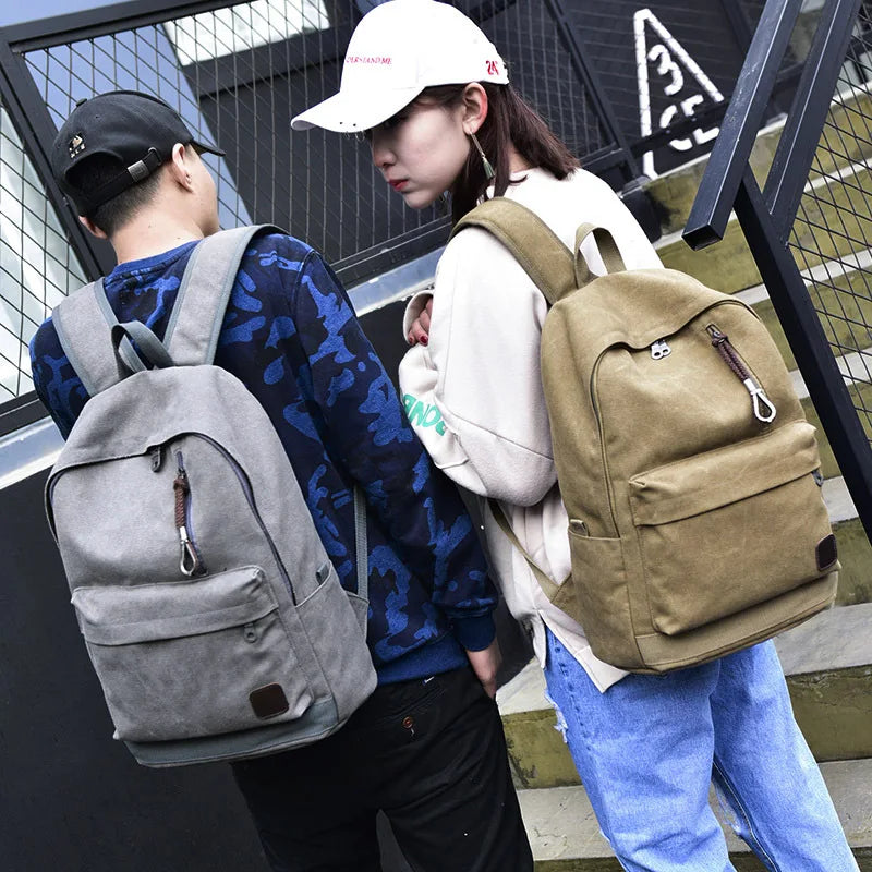 Canvas Laptop Backpack - Large Vintage School & Travel Rucksack for Men & Boys