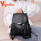 Yogodlns Luxury Backpack For Women - Soft PU Leather Travel School Bag with Double Zipper