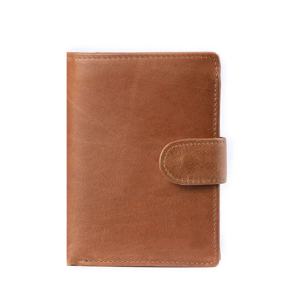Crazy Horse Leather RFID Wallet - Business Card Holder with Coin Purse