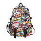 Harajuku Graffiti Print Backpack - Fashion Nylon Laptop School Bag for Students