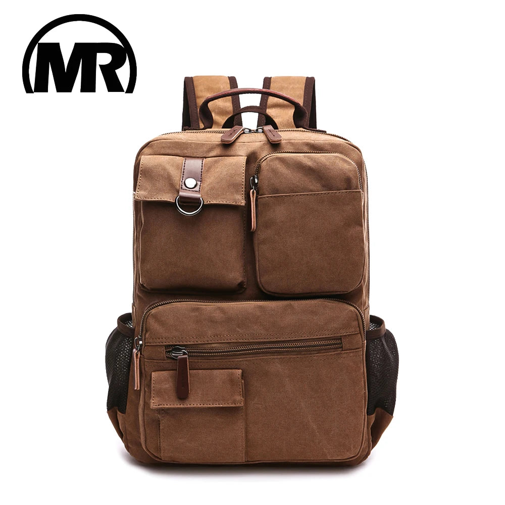 MARKROYAL Men Canvas Backpack - 15 Inch Laptop School Bag for Students