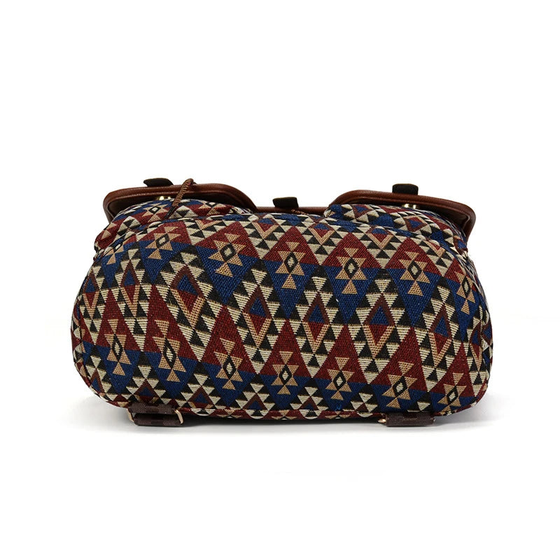 Floral Printing Canvas Backpack - Large School Bag for Teenage Girls Weekend Travel