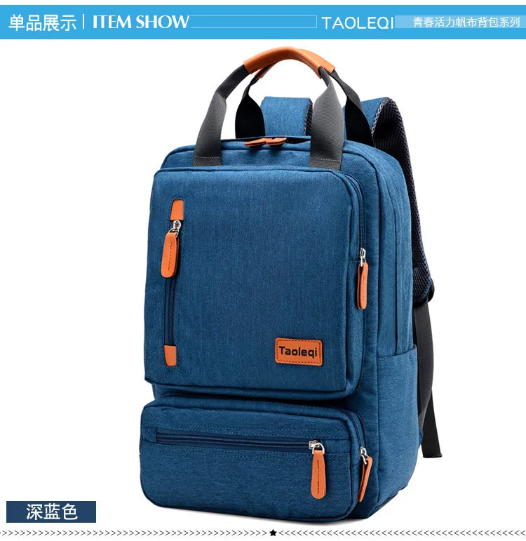 Fashion Canvas Travel Laptop Backpack - Large Capacity Rucksack