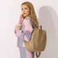 Genuine Leather Classic Backpack - Stylish Knapsack Satchel Purse for Women