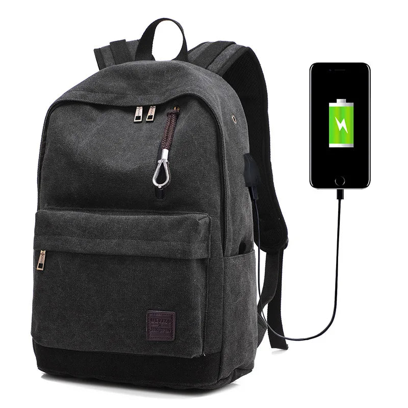 Canvas Laptop Backpack - Large Vintage School & Travel Rucksack for Men & Boys