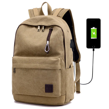 Canvas Laptop Backpack - Large Vintage School & Travel Rucksack for Men & Boys