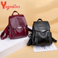 Yogodlns Luxury Backpack For Women - Soft PU Leather Travel School Bag with Double Zipper