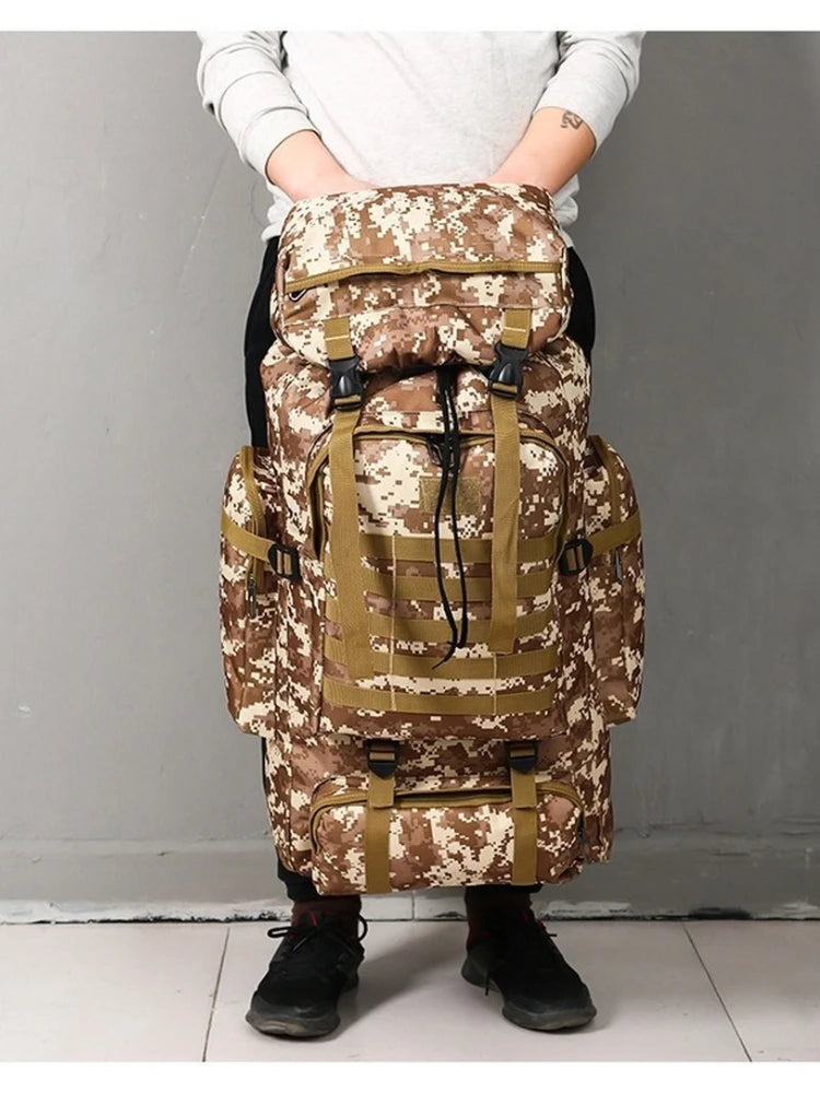 80L/100L Mountaineering Tactical Backpack - Large Climbing Bag for Hiking & Camping