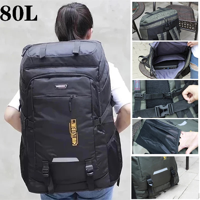 50L/80L Outdoor Climbing Travel Backpack - Sports Camping Hiking Rucksack