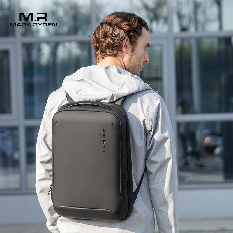 Minimalist Business Backpack with Hard Shell Front - 15.6 Inch Laptop Bag