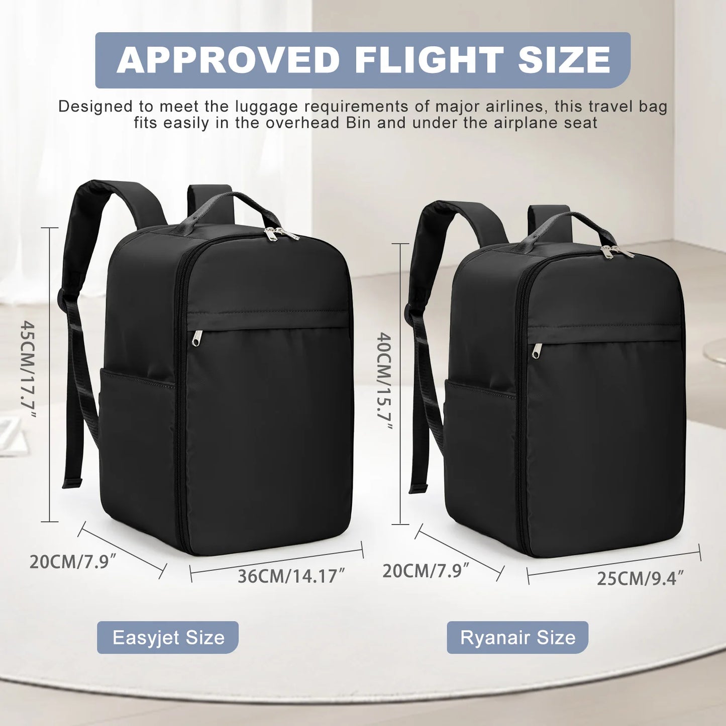 Cabin-Approved Travel Backpack 40x20x25 - Hand Luggage Laptop Bag