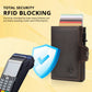 Smart Pop Up RFID Card Wallet - Genuine Leather Slim Card Case with Coin Purse