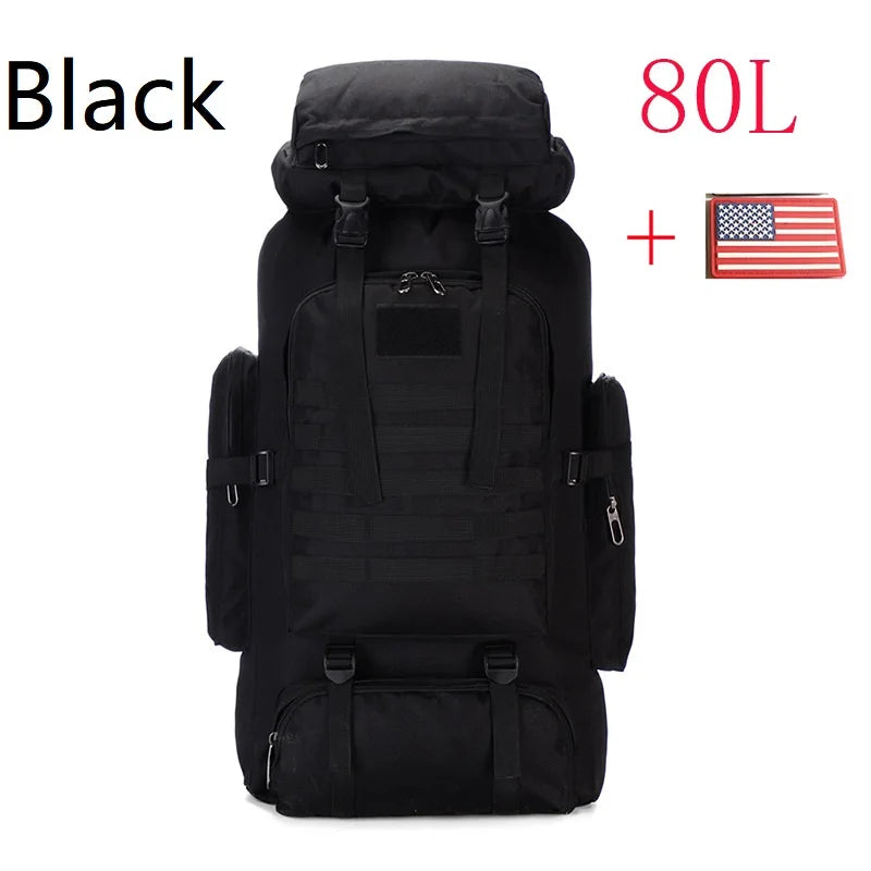 80L/100L Mountaineering Tactical Backpack - Large Climbing Bag for Hiking & Camping
