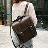 Vintage PU Leather Backpack - Fashion School Bag for Women and Girls