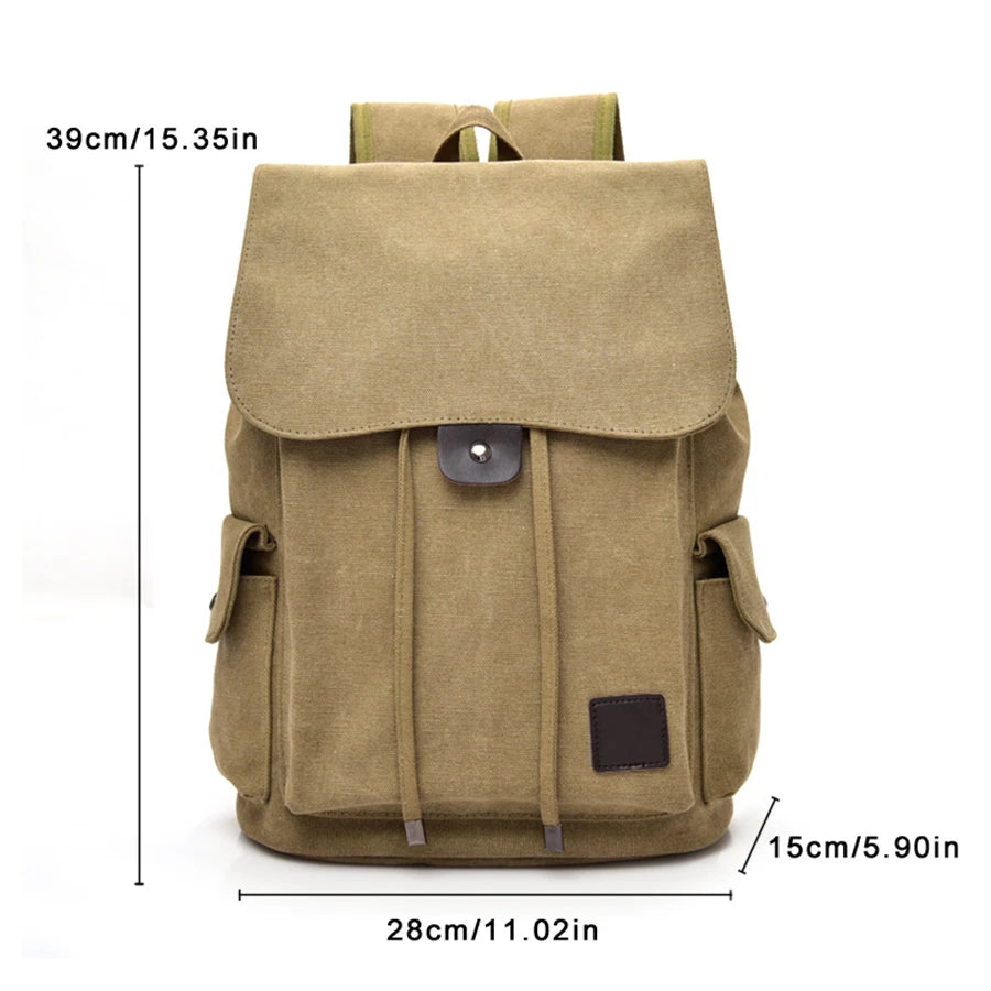 Large Canvas Backpack for Men - School and Travel Rucksack