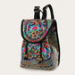 Retro Handmade Embroidered Canvas Backpack - Large Capacity Ethnic Rucksack for Women
