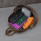 Handmade Vintage Beetle Backpack - Genuine Top-Grain Cowhide Leather Daypack