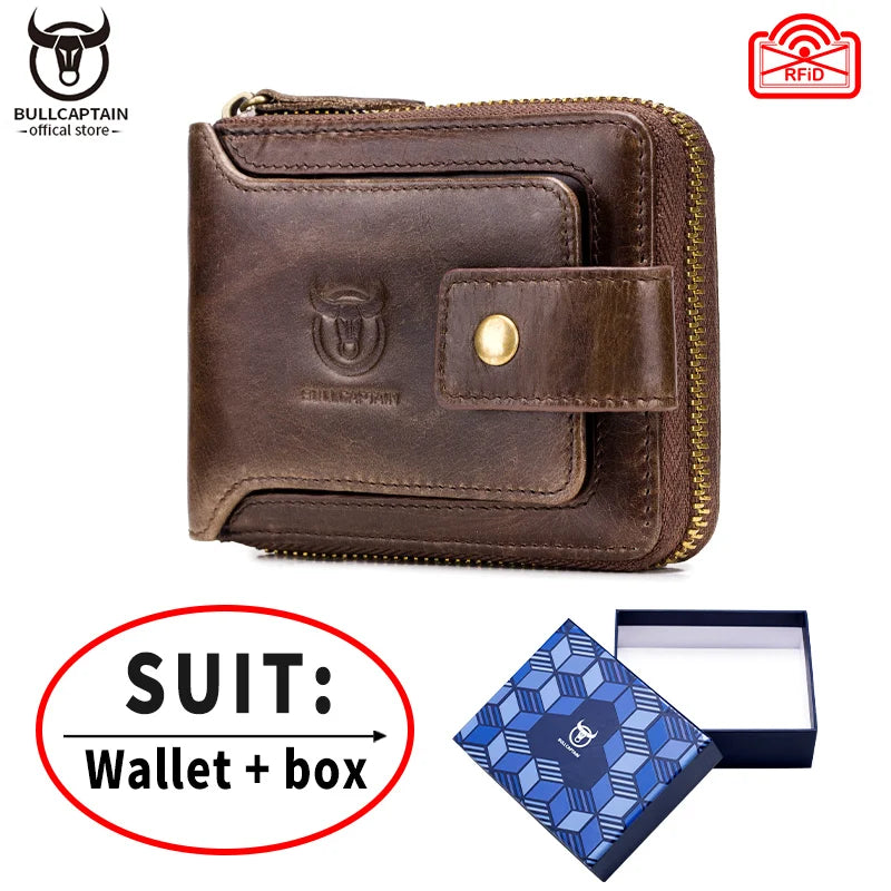 Genuine Leather RFID Multi-Function Wallet - Coin Purse Storage Bag