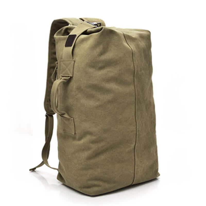 Large Tactical Military Canvas Backpack - Travel Climbing Shoulder Bag