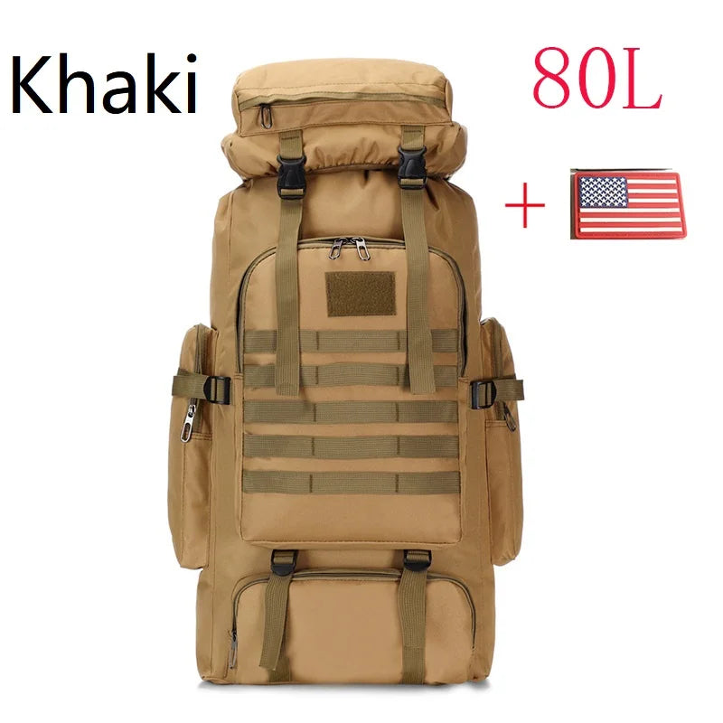 80L/100L Mountaineering Tactical Backpack - Large Climbing Bag for Hiking & Camping