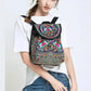 Retro Handmade Embroidered Canvas Backpack - Large Capacity Ethnic Rucksack for Women