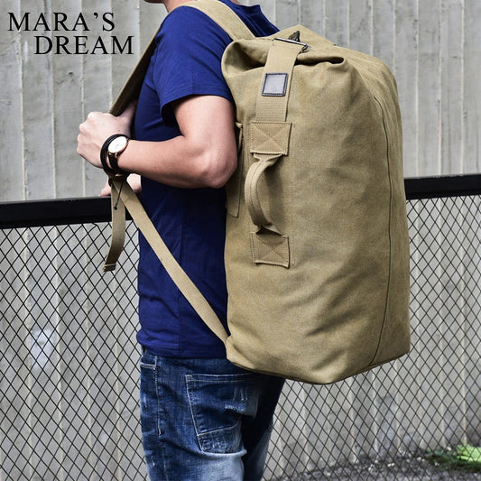 Large Tactical Military Canvas Backpack - Travel Climbing Shoulder Bag