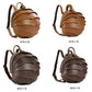 Handmade Vintage Beetle Backpack - Genuine Top-Grain Cowhide Leather Daypack