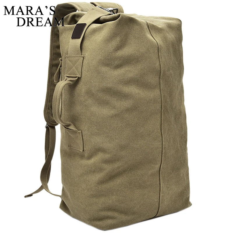 Large Tactical Military Canvas Backpack - Travel Climbing Shoulder Bag