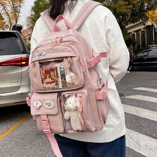 Korean Style Cute Campus Student Backpack - Large Capacity Laptop Bag for Girls