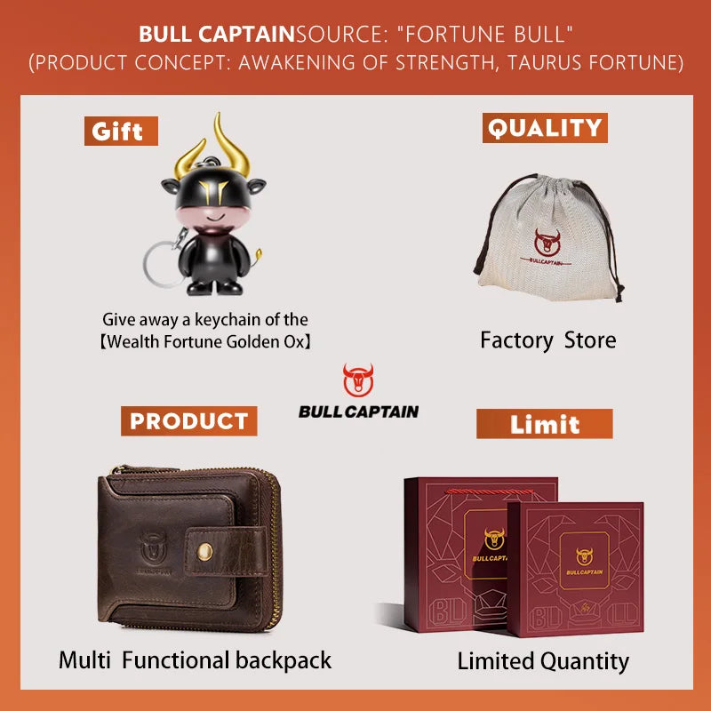 Genuine Leather RFID Multi-Function Wallet - Coin Purse Storage Bag