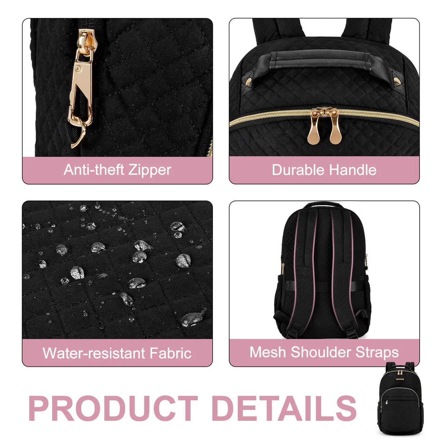 15.6 Inch Waterproof Laptop Backpack with USB Charging Port - Anti-Theft Travel Bag